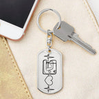 Sewing Quilting Love Personalized Engraved Dog Tag Keychain