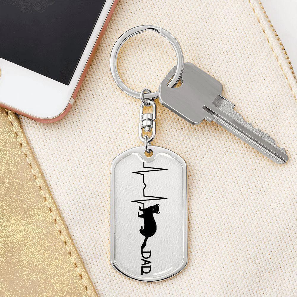 Ferret Dad Personalized Engraved Dog Tag Keychain