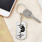 Papa Bear Personalized Engraved Dog Tag Keychain