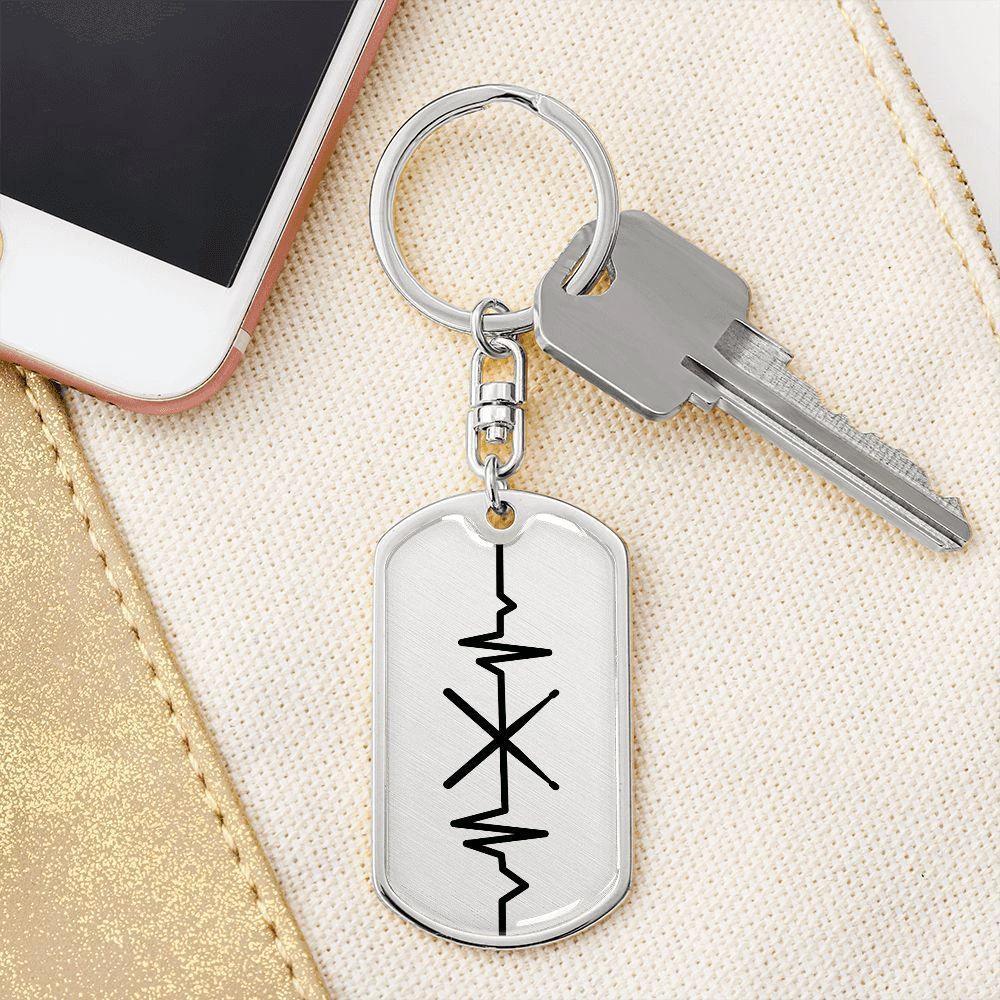 Drumsticks Personalized Engraved Dog Tag Keychain