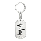 Volleyball Heartbeat Personalized Engraved Dog Tag Keychain