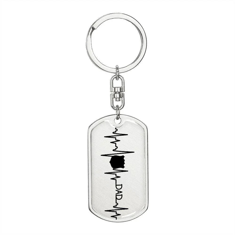 Police Dad Personalized Engraved Dog Tag Keychain