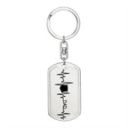 Police Dad Personalized Engraved Dog Tag Keychain