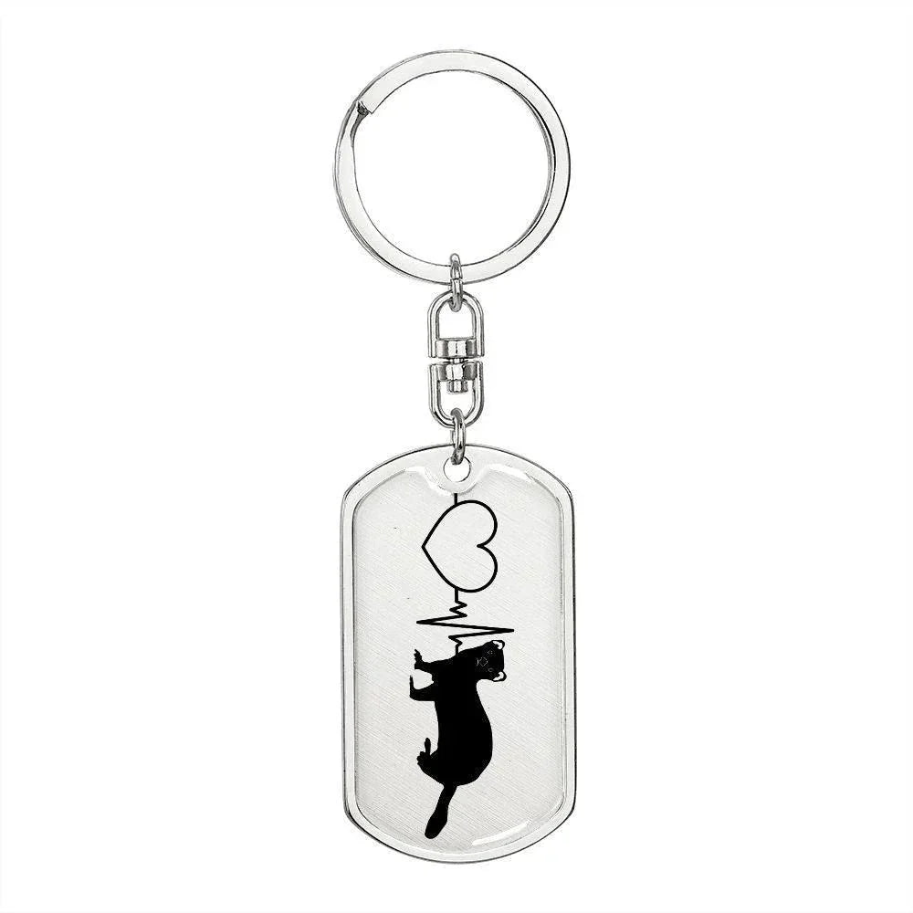 Ferret Love Personalized Engraved Dog Tag Keychain