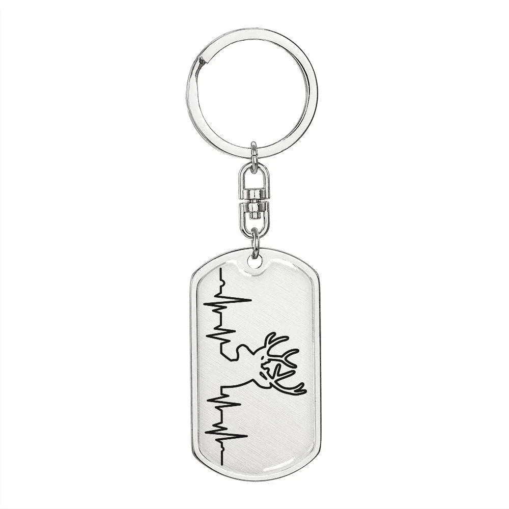 Deer Personalized Engraved Dog Tag Keychain