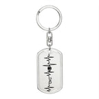Football Dad Personalized Engraved Dog Tag Keychain
