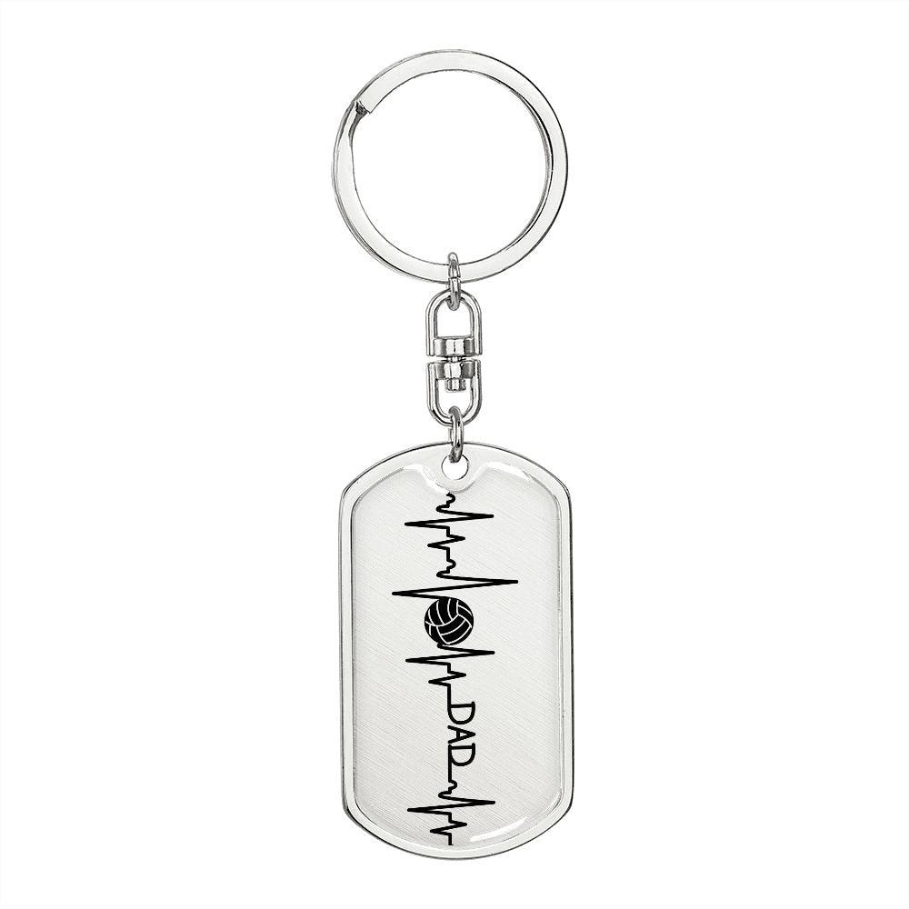 Volleyball Dad Personalized Engraved Dog Tag Keychain - Mallard Moon Gift Shop