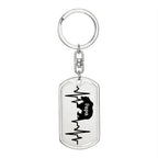 Papa Bear Personalized Engraved Dog Tag Keychain