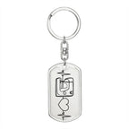 Sewing Quilting Love Personalized Engraved Dog Tag Keychain