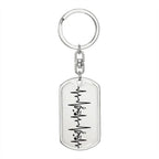 Music Notes Personalized Engraved Dog Tag Keychain