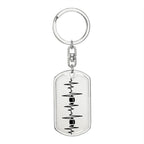 Football Heartbeat Personalized Engraved Dog Tag Keychain
