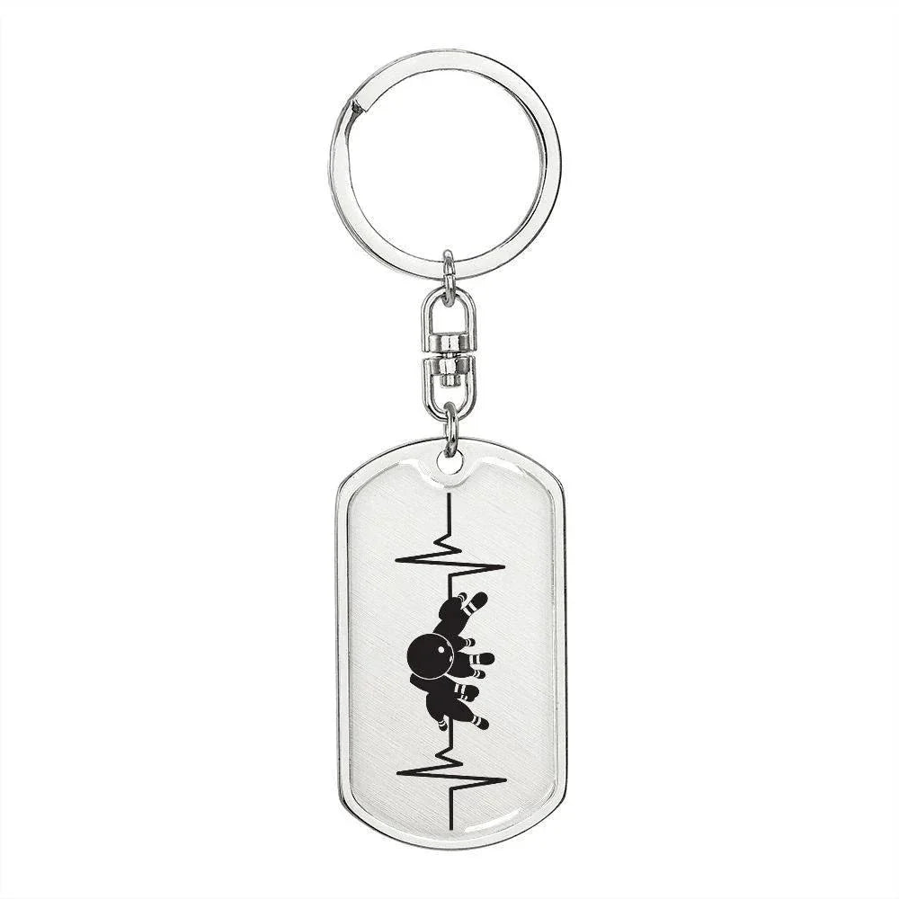 Bowling Personalized Engraved Dog Tag Keychain