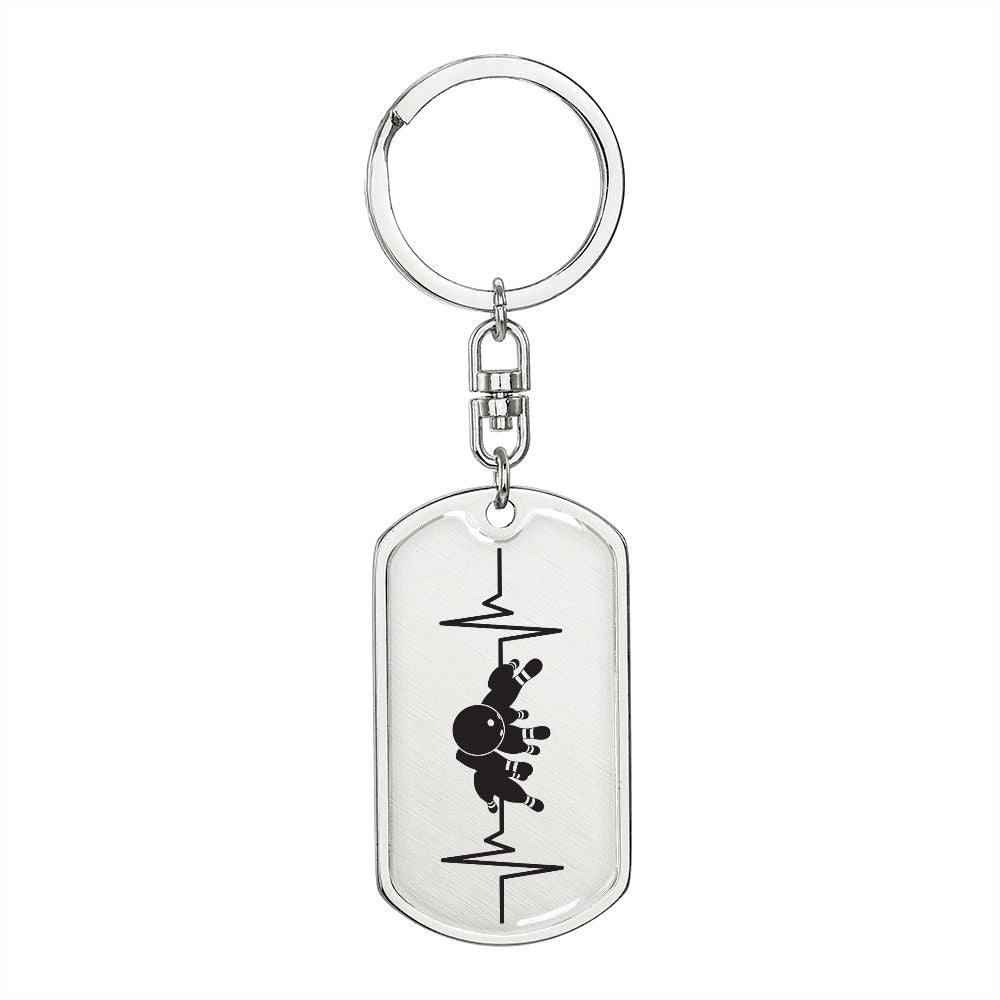 Bowling Personalized Engraved Dog Tag Keychain - Mallard Moon Gift Shop