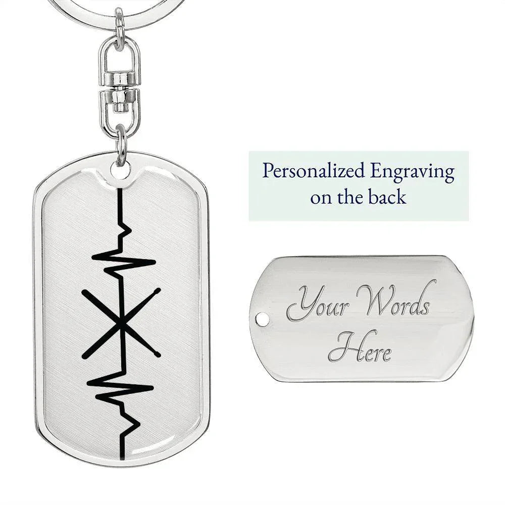 Drumsticks Personalized Engraved Dog Tag Keychain