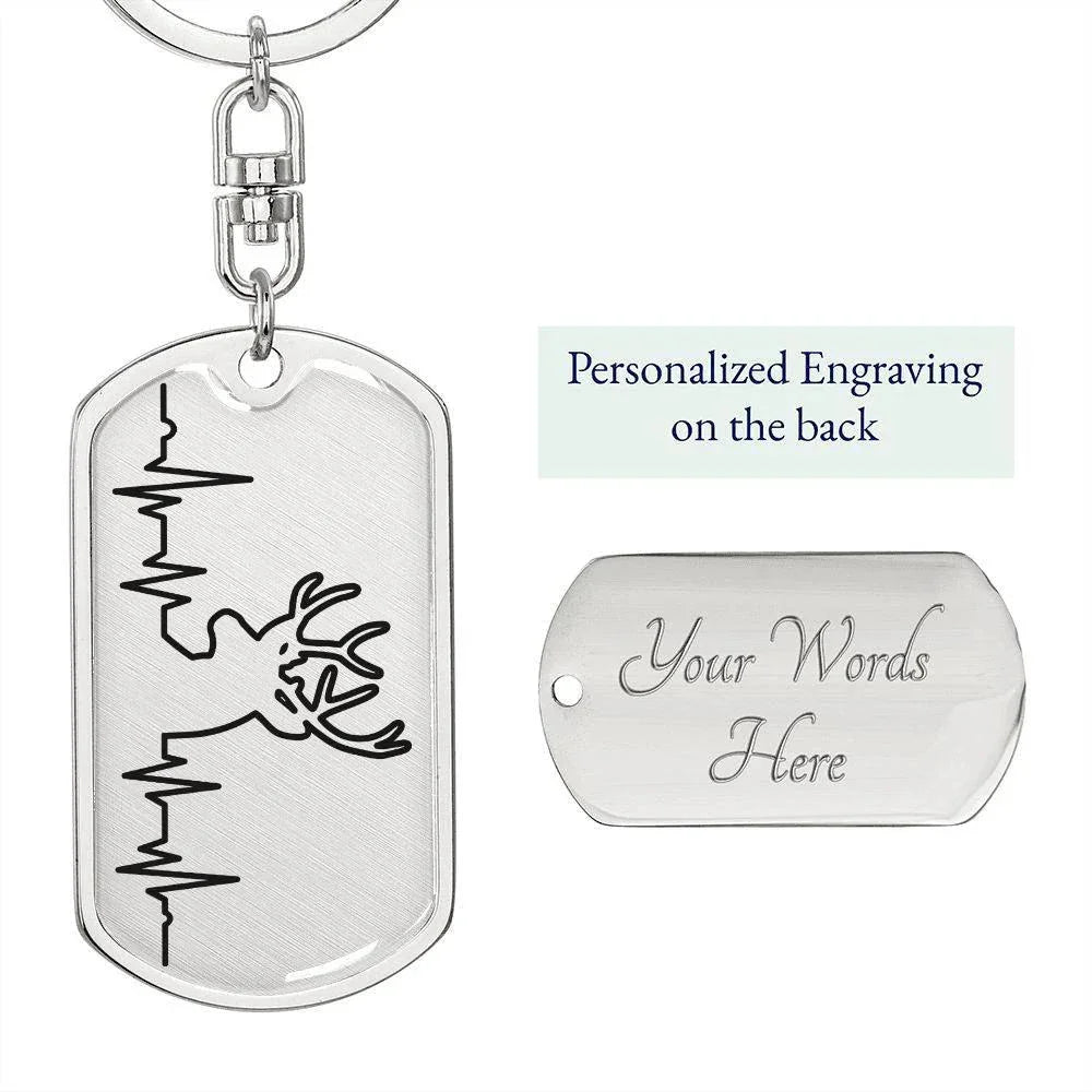 Deer Personalized Engraved Dog Tag Keychain