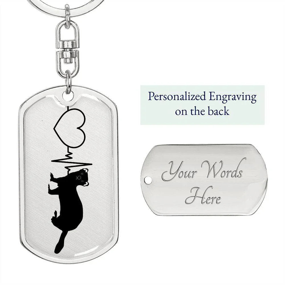 Ferret Love Personalized Engraved Dog Tag Keychain