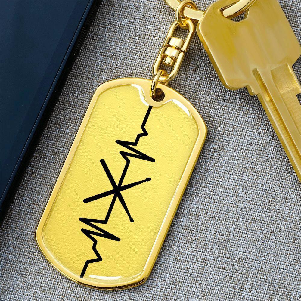 Drumsticks Personalized Engraved Dog Tag Keychain