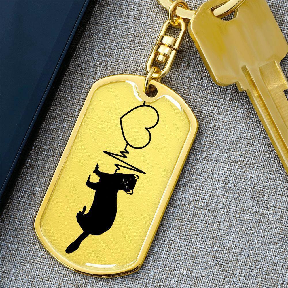 Ferret Love Personalized Engraved Dog Tag Keychain