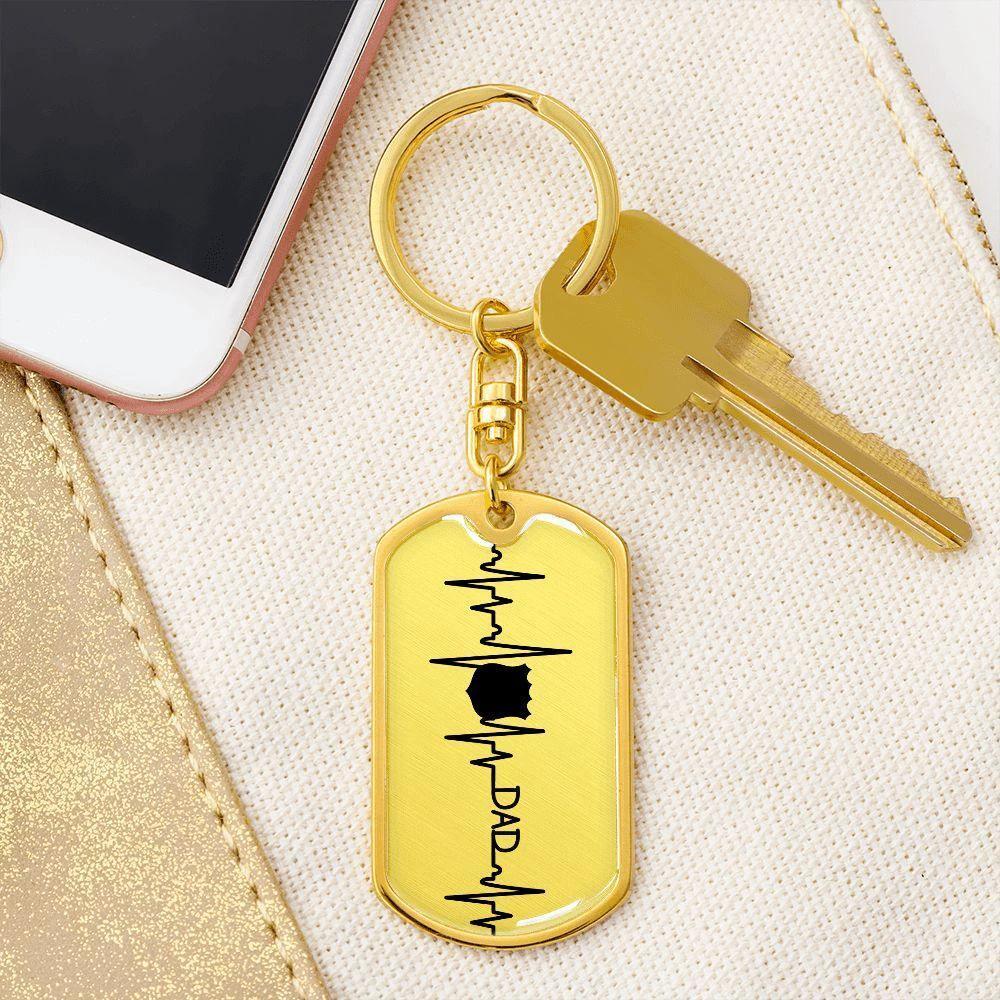 Police Dad Personalized Engraved Dog Tag Keychain