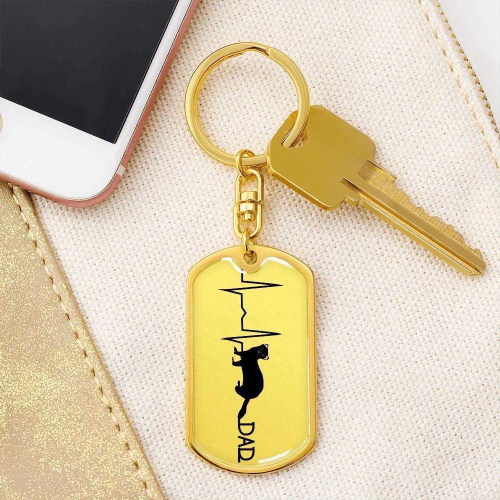 Ferret Dad Personalized Engraved Dog Tag Keychain