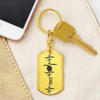 Volleyball Dad Personalized Engraved Dog Tag Keychain
