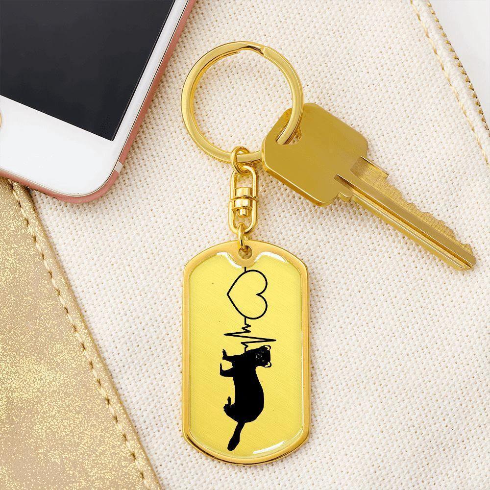 Ferret Love Personalized Engraved Dog Tag Keychain