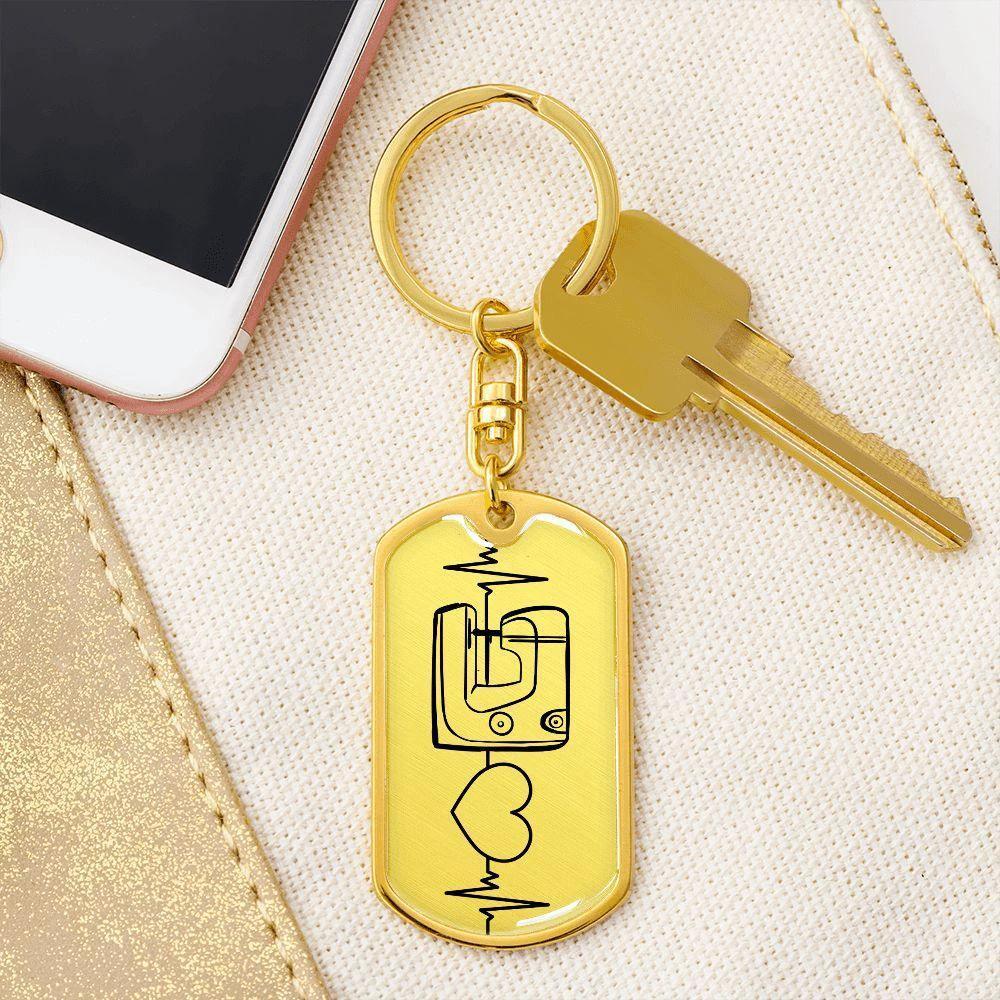 Sewing Quilting Love Personalized Engraved Dog Tag Keychain