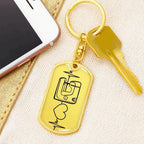 Sewing Quilting Love Personalized Engraved Dog Tag Keychain