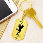 Horse Heartbeat Personalized Engraved Dog Tag Keychain