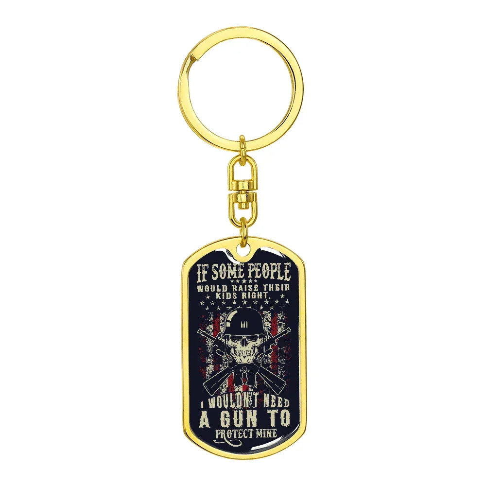 Graphic Patriotic Keychain - Protect the Kids