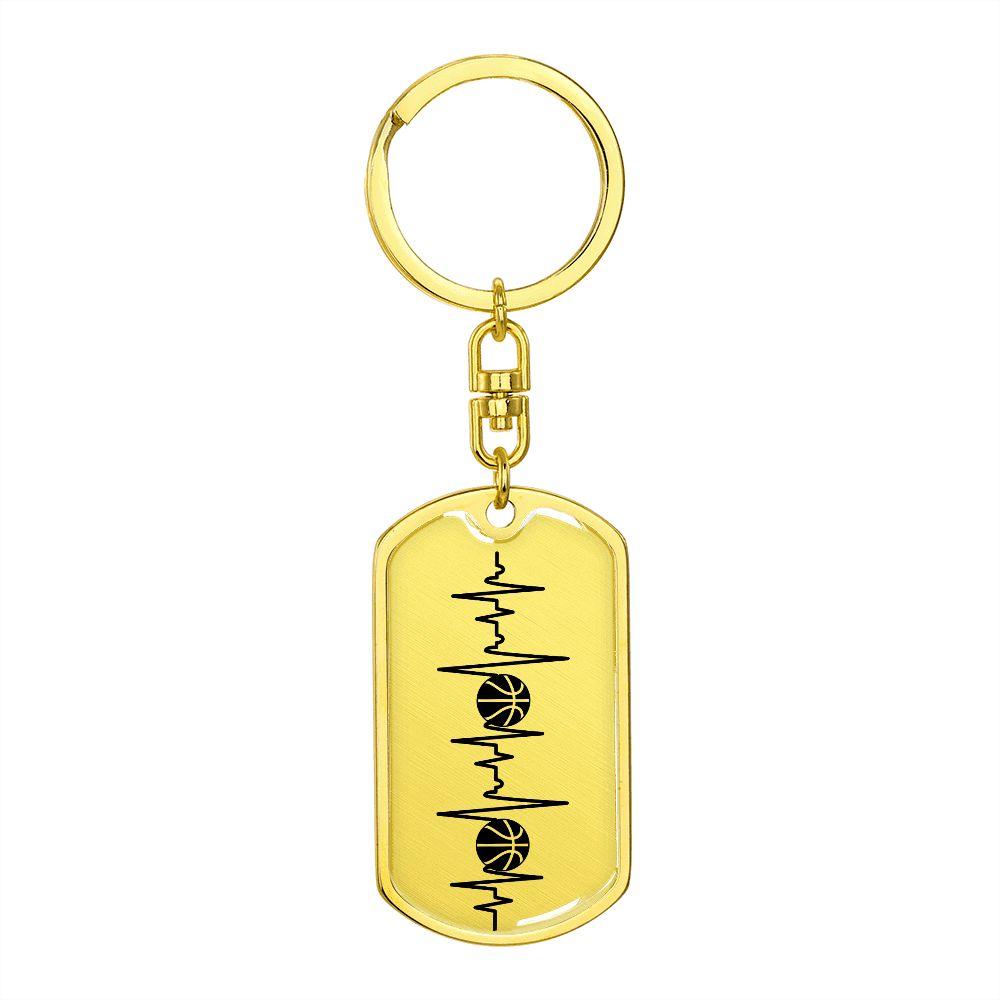 Basketball Personalized Engraved Dog Tag Keychain - Mallard Moon Gift Shop
