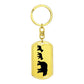 Papa Bear with Two Cubs Personalized Engraved Dog Tag Keychain - Mallard Moon Gift Shop