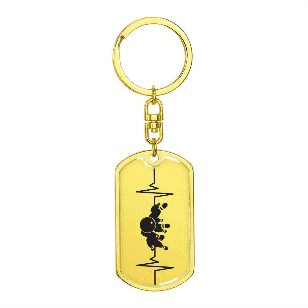 Bowling Personalized Engraved Dog Tag Keychain