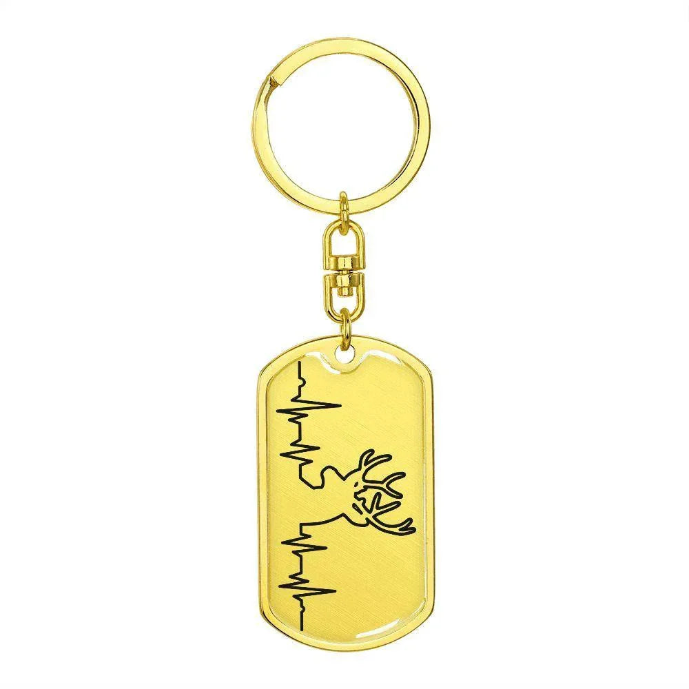 Deer Personalized Engraved Dog Tag Keychain