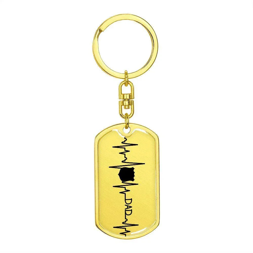 Police Dad Personalized Engraved Dog Tag Keychain