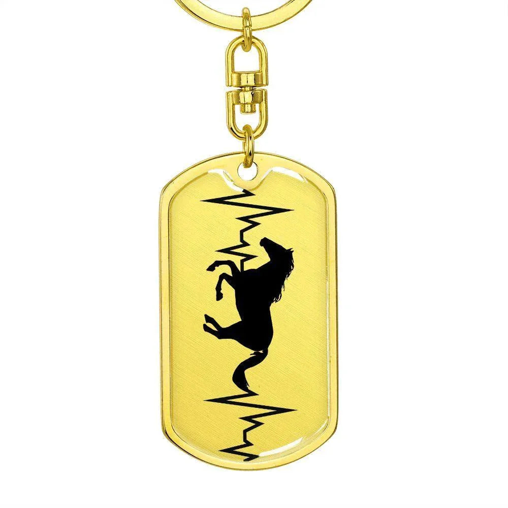 Horse Heartbeat Personalized Engraved Dog Tag Keychain