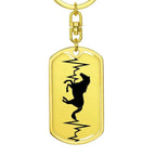 Horse Heartbeat Personalized Engraved Dog Tag Keychain