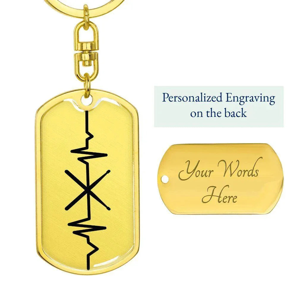 Drumsticks Personalized Engraved Dog Tag Keychain