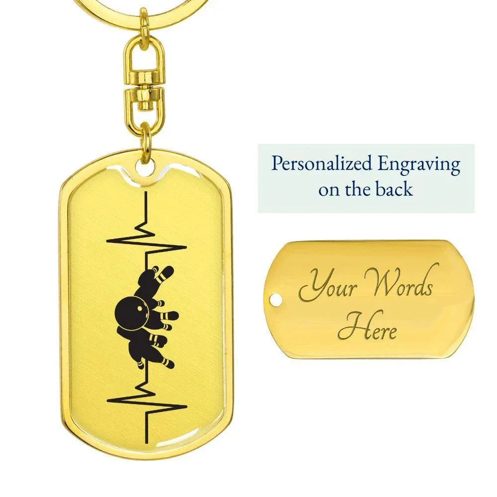 Bowling Personalized Engraved Dog Tag Keychain