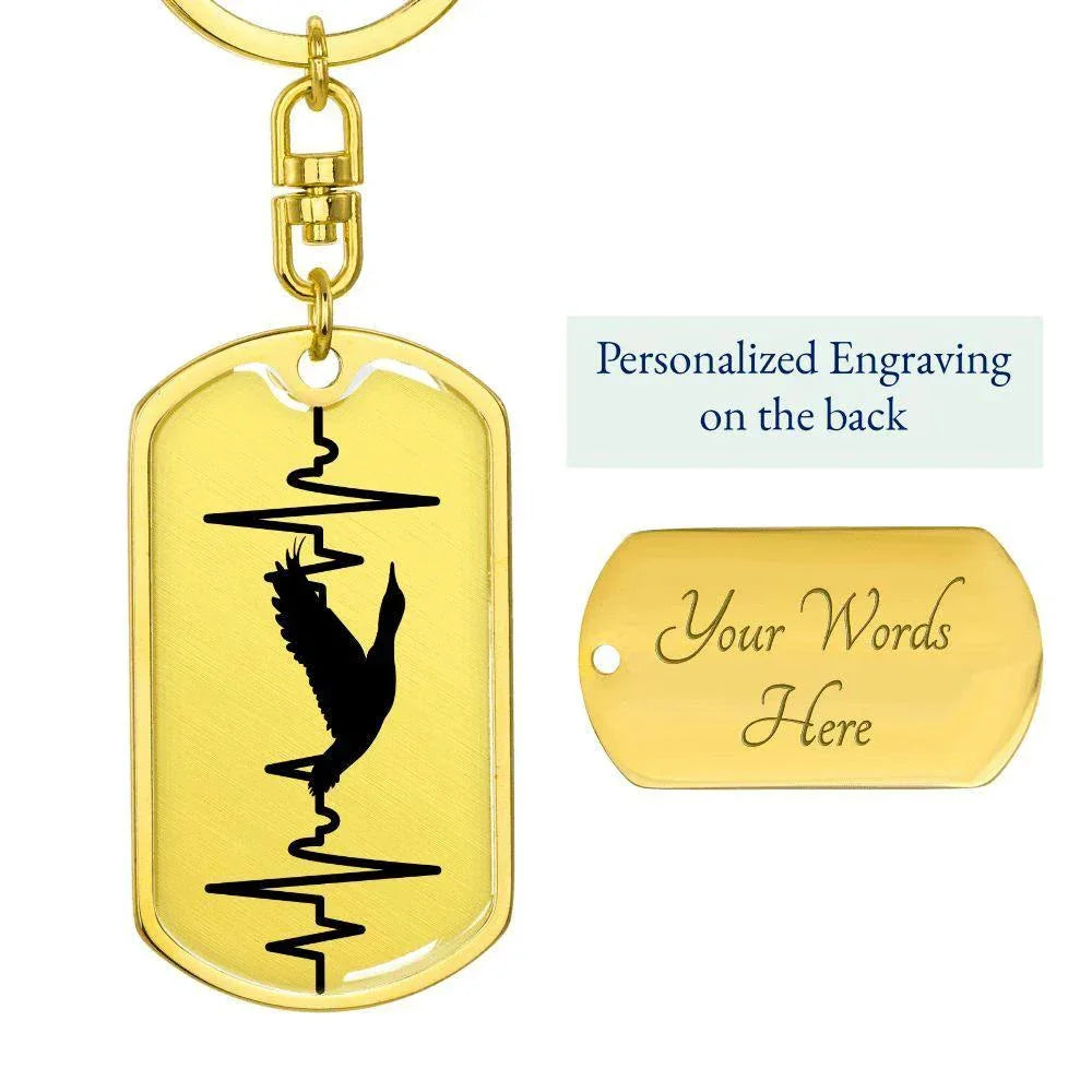 Duck Personalized Engraved Dog Tag Keychain