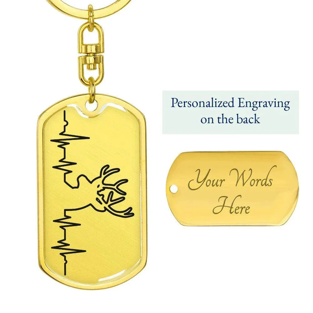 Deer Personalized Engraved Dog Tag Keychain