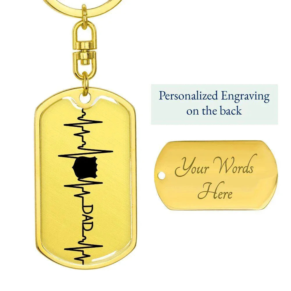 Police Dad Personalized Engraved Dog Tag Keychain