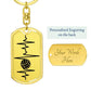Volleyball Heartbeat Personalized Engraved Dog Tag Keychain - Mallard Moon Gift Shop