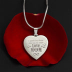 Dog Mom Engraved Heart Necklace