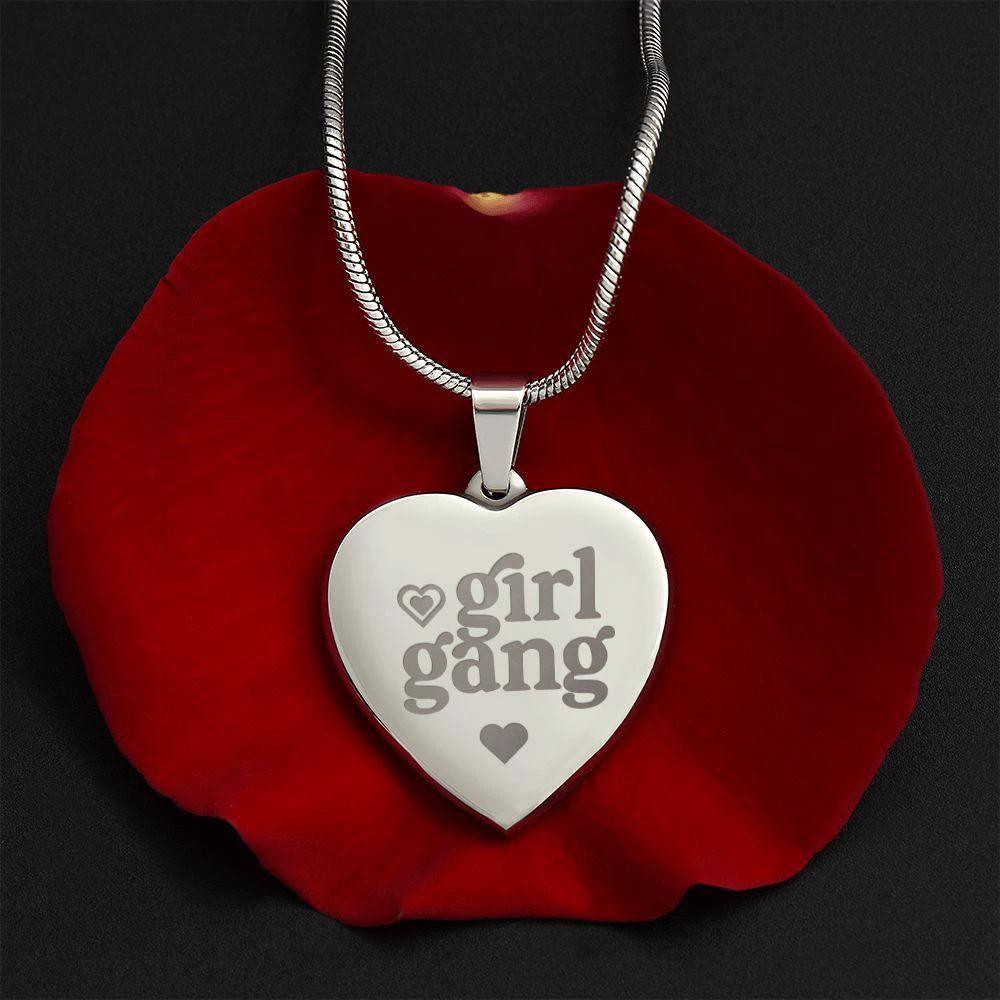 Girl Gang Personalized Engraved Heart Necklace