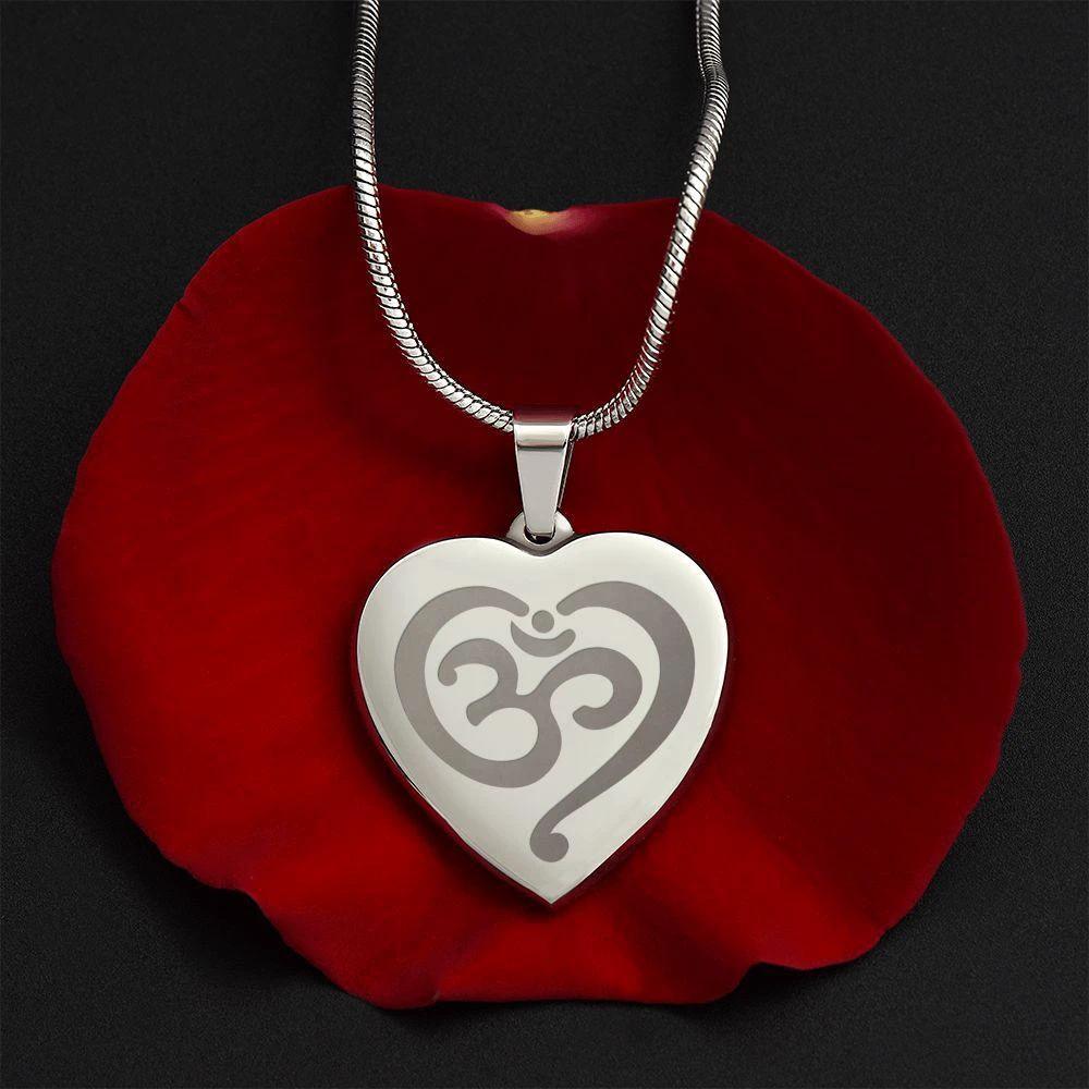 Namaste Engraved Heart Necklace