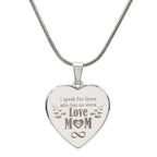 Dog Mom Engraved Heart Necklace