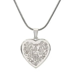 Elephant Mandela Engraved Heart Necklace