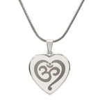 Namaste Engraved Heart Necklace
