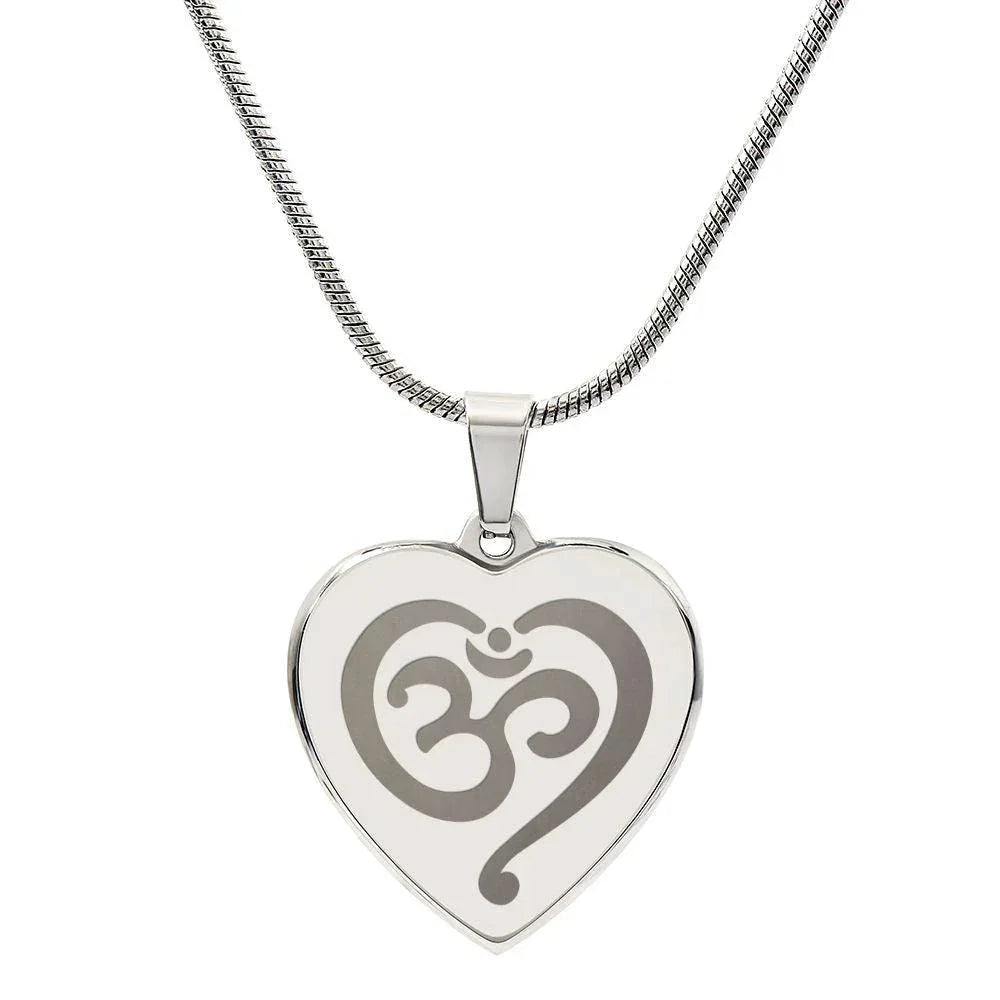 Namaste Engraved Heart Necklace